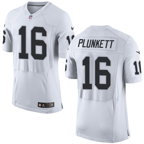 Men's Elite Jim Plunkett Nike Jersey White Road - #16 NFL Oakland Raiders